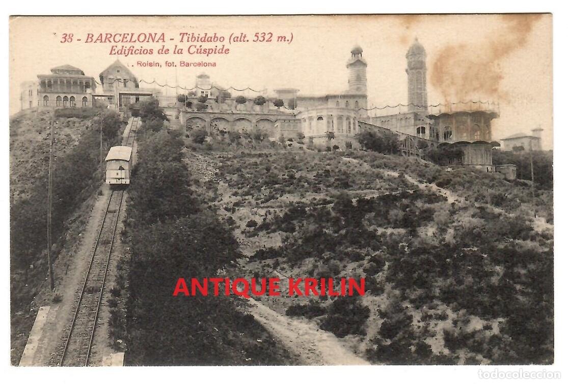 Postales: BARCELONA N&ordm; 38 TIBIDABO / EDIFICIOS DE LA CUSPIDE / L. ROISIN / SIN CIRCULAR - Foto 1