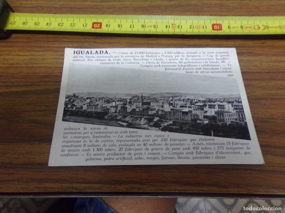 Postales: postal igualada 1933 - Foto 1