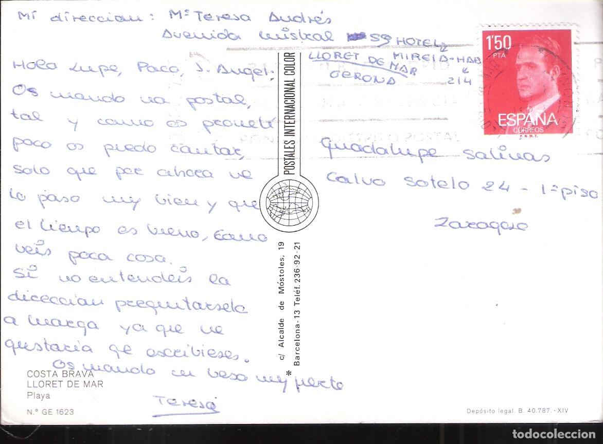 Postales: Lloret de Mar. Costa Brava. Gerona. Usada. - Foto 2