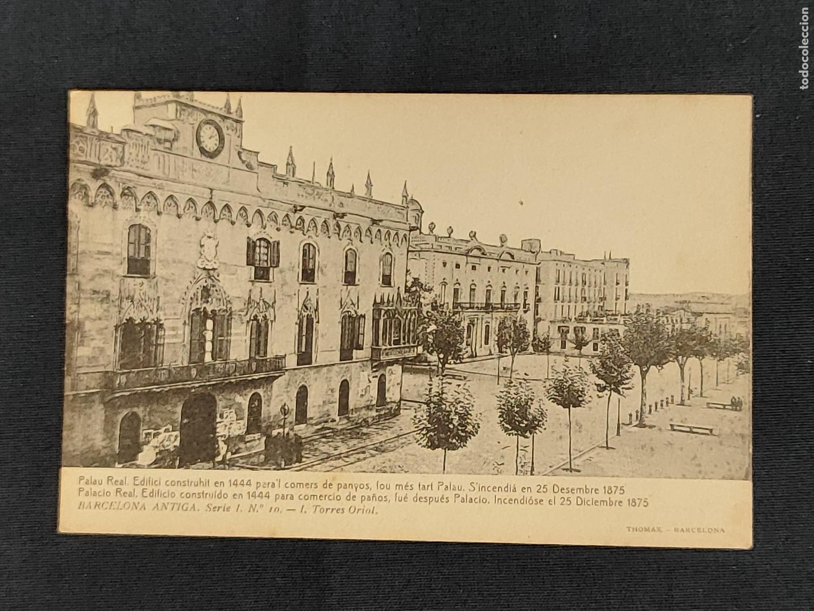Postales: POSTAL - BARCELONA -PALACIO REAL EDIFICIO CONSTRUIDO EN 1444 PARA COMERCIO DE PA&Ntilde;OS - - Foto 1