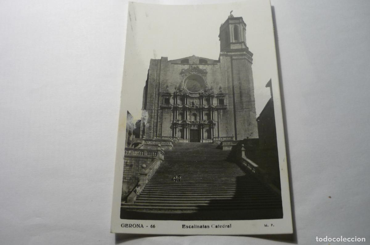 Postales: postal gerona escalinata catedral circulada cm - Foto 1
