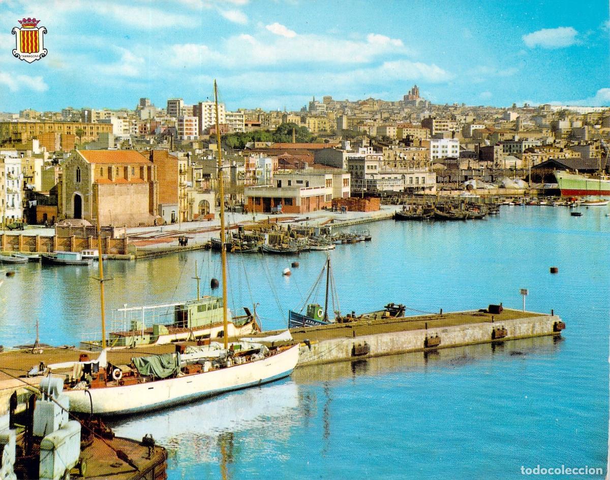 Cartes Postales: Postal COSTA DORADA TARRAGONA Puerto y Vista Parcial de la Ciudad c. 1970