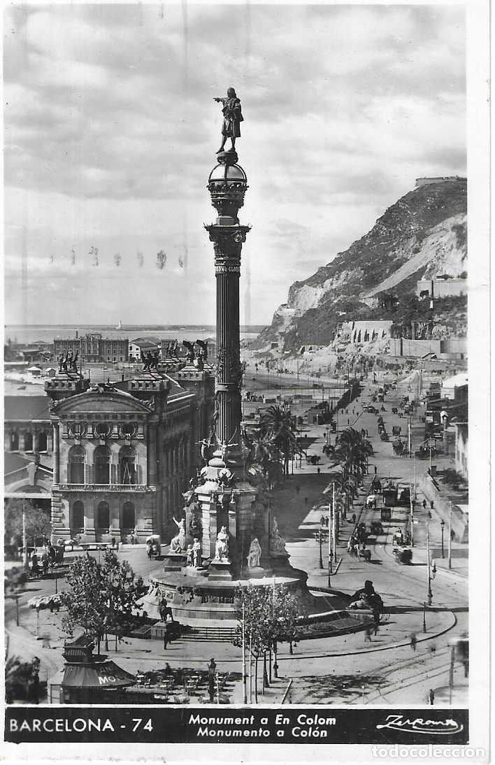 Postales: BARCELONA - 74. MONUMENT A EN COLOM - ZERKOWITZ - Foto 1