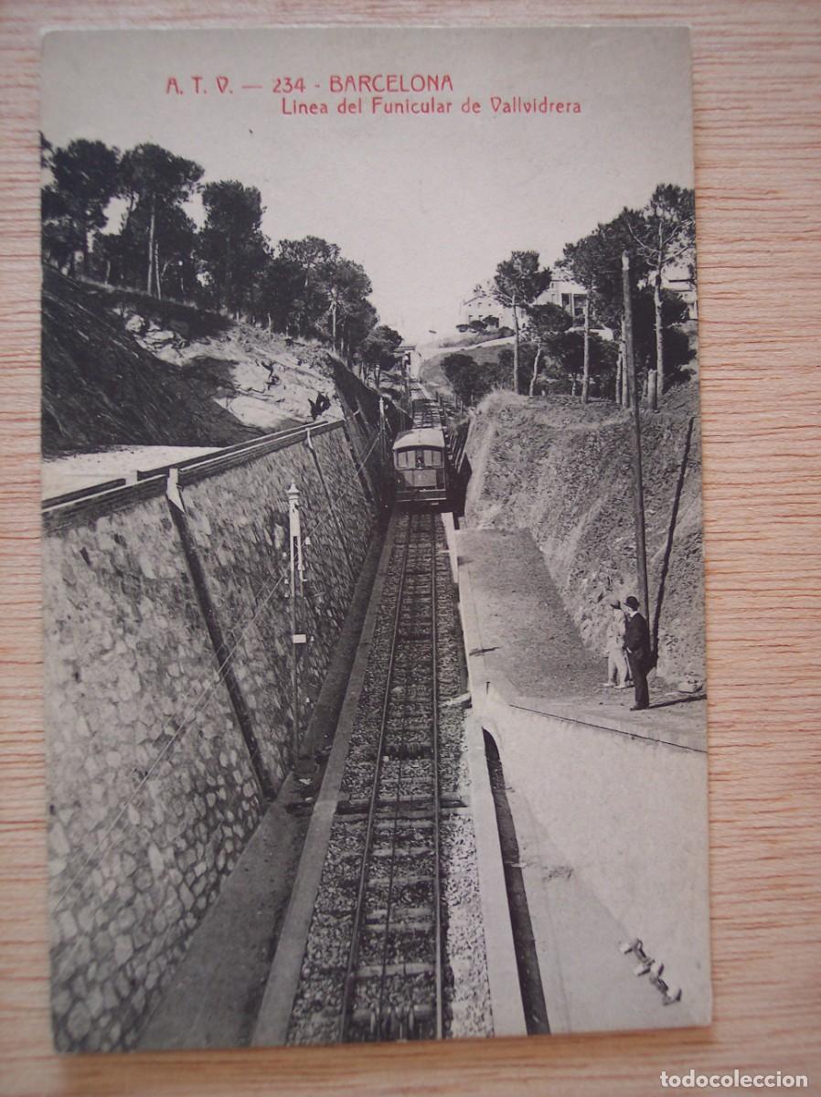 Postales: POSTAL BARCELONA LINEA DEL FUNICULAR DE VALLVIDERA - Foto 1