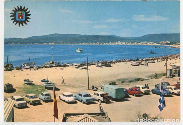 Postales: m10946 palamos playa laminograf n&ordm;141 circulada renault 4 seat 1500 2cv austin 403