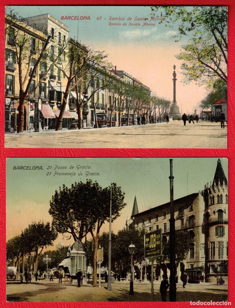 Cartoline: Barcelona Barna - Editorial J. Venini - Paseo de Gracia - Rambla de Santa Monica