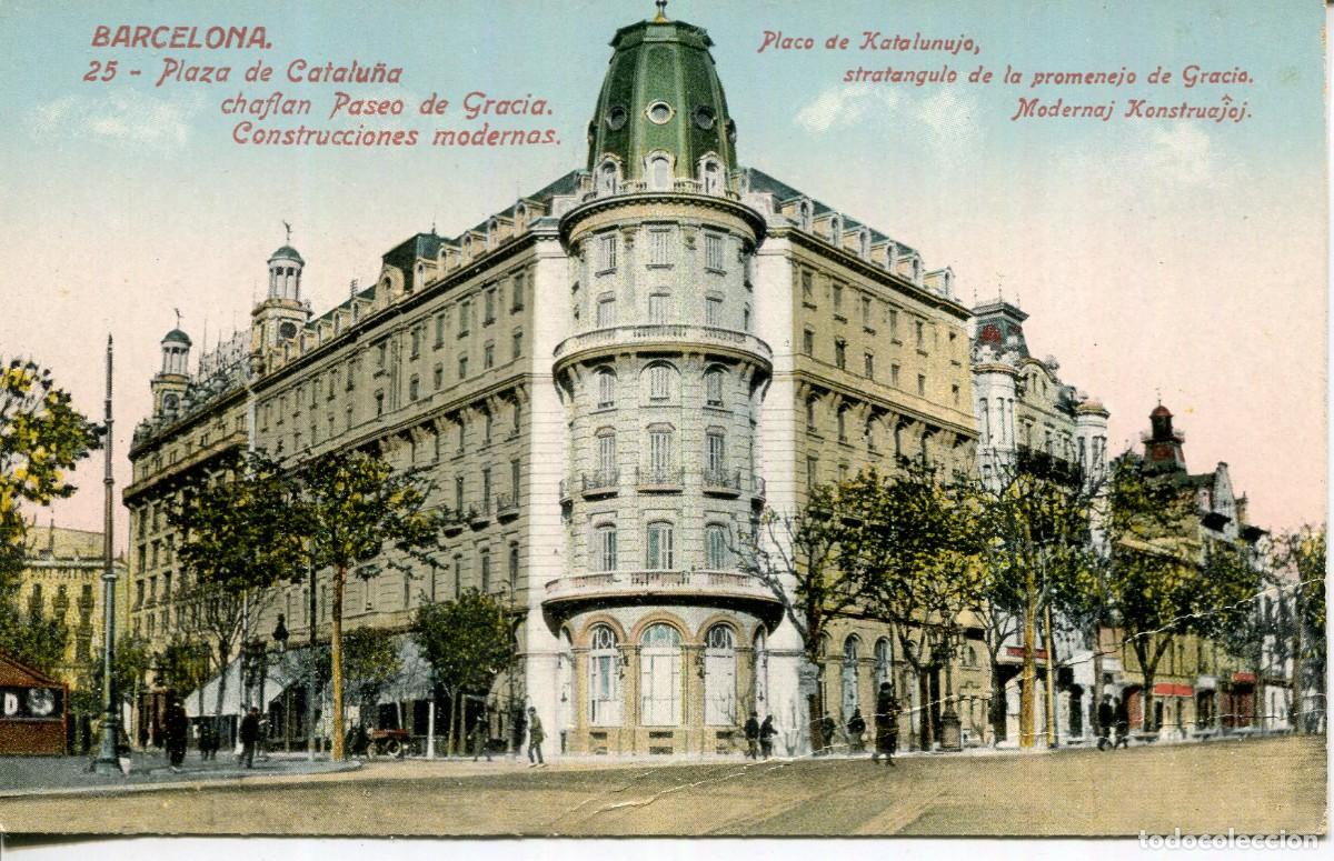 Postales: BARCELONA-ESPERANTO-HOTEL COL&Oacute;N-PLAZA CATALU&Ntilde;A.-J. VENINI-25