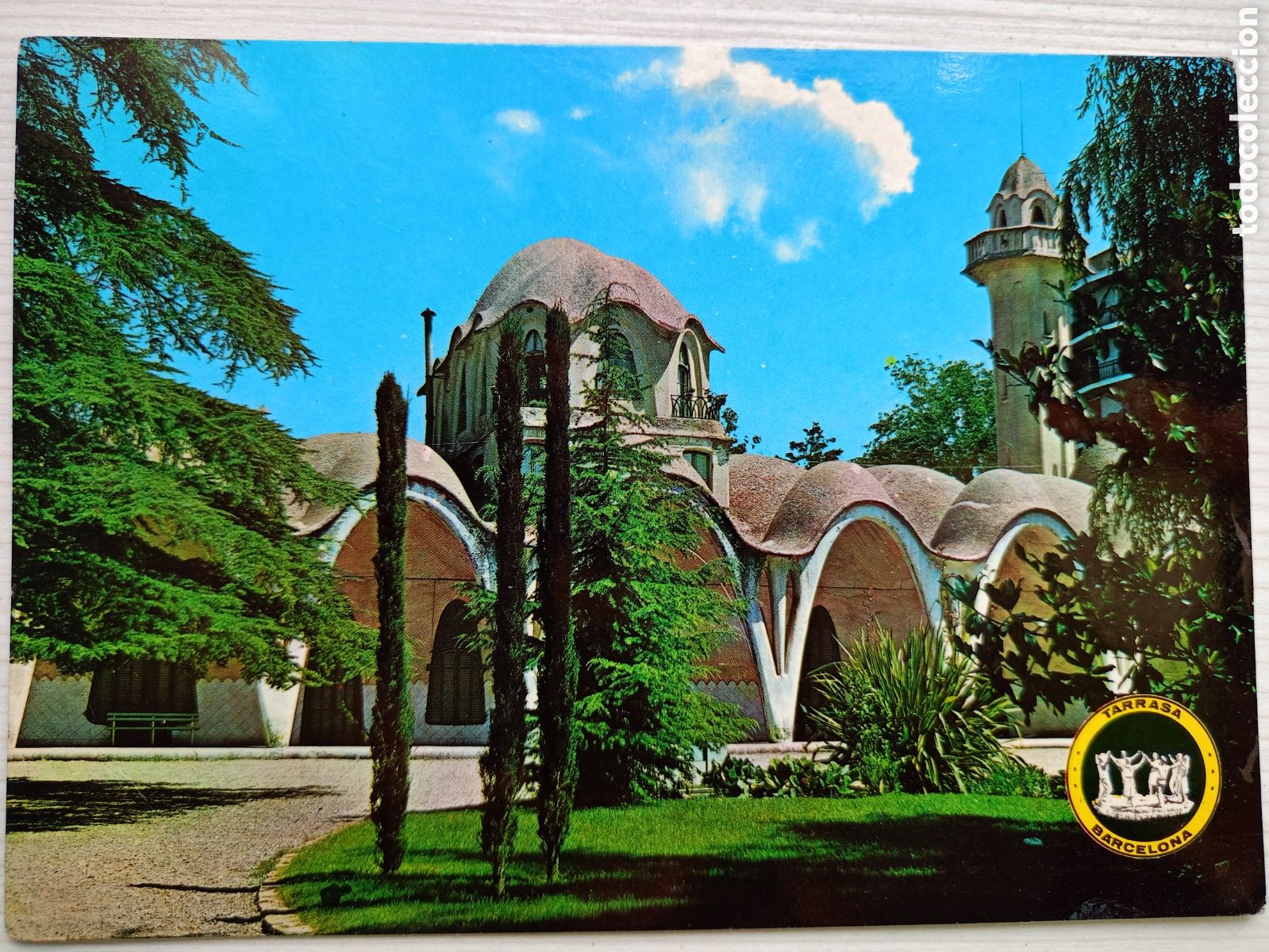 Postkarten: Antigua postal Tarrasa parque San Jorge Conservatorio de m&uacute;sica 1968