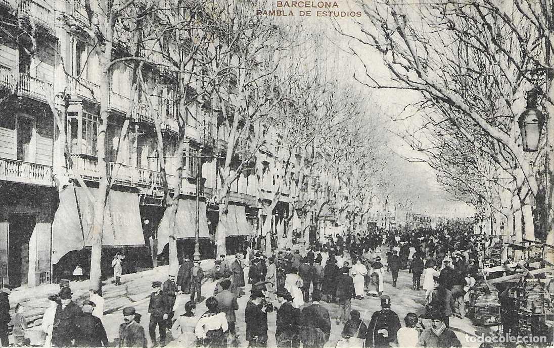 Postales: BARCELONA - RAMBLA DE ESTUDIOS - UNION POSTAL UNIVERSAL - Foto 1
