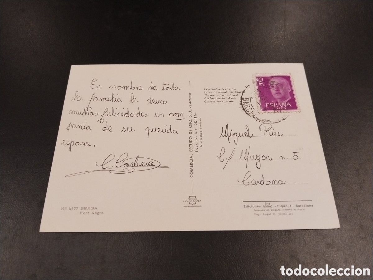 Postales: Postal de Berga. Font Negre - Foto 2