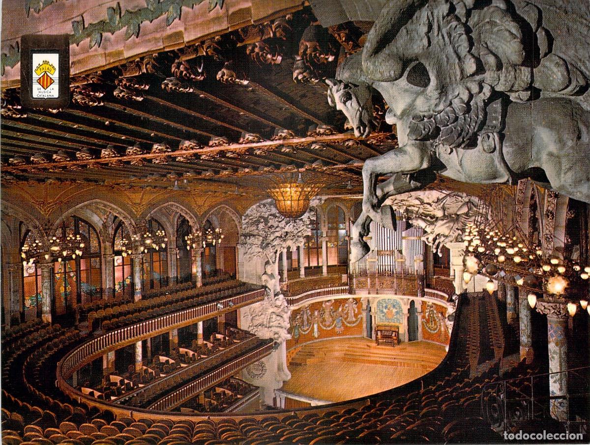 Postais: Postal Palau de la M&uacute;sica Catalana Barcelona, Sala de Conciertos, Modernismo