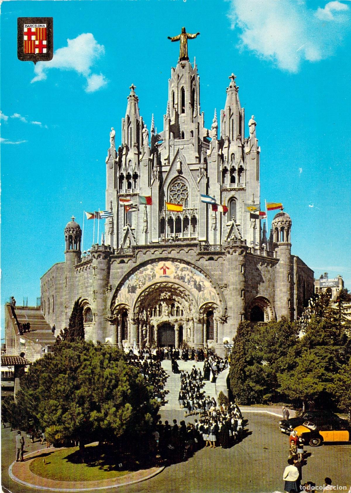 Postales: Postal Tibidabo Barcelona - Templo Expiatorio del Sagrado Coraz&oacute;n