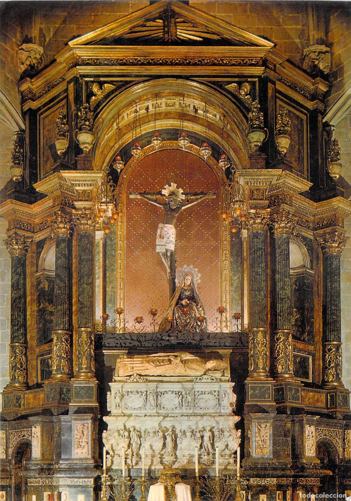 Cartoline: Postal Barcelona Interior Catedral Cristo de Lepanto Capilla G&oacute;tica