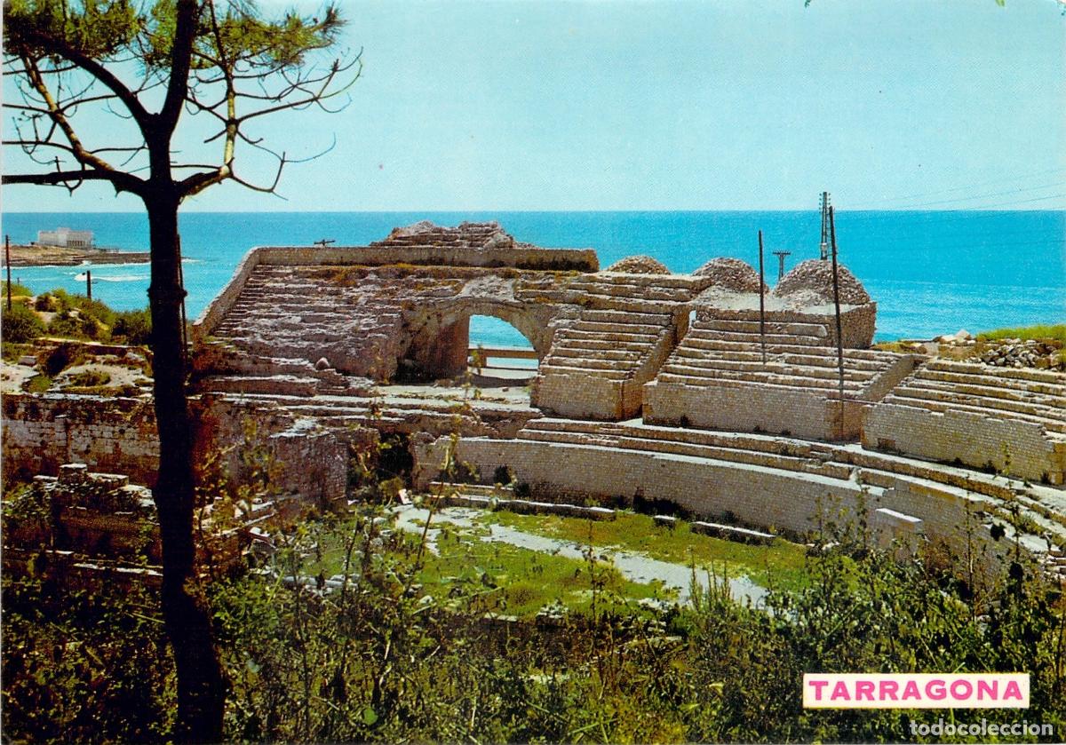 Postales: Postal Tarragona Anfiteatro Romano Ruinas junto al Mar Costa Dorada Espa&ntilde;a
