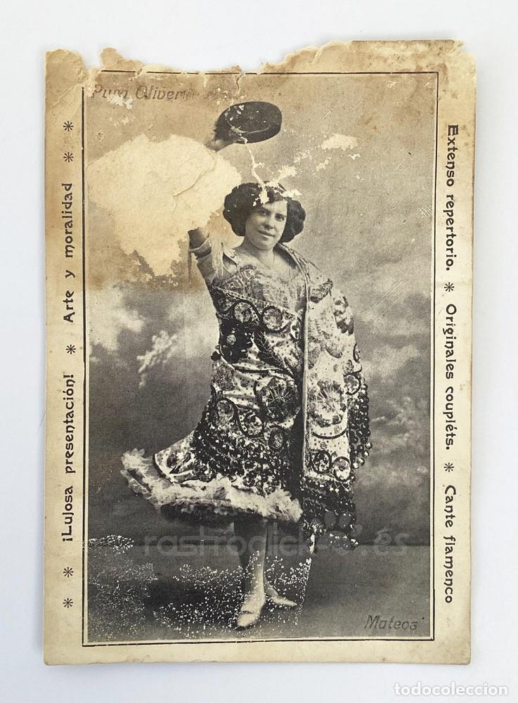 Postales: Tarjeta postal de la cupletista cancionista Pura Oliver