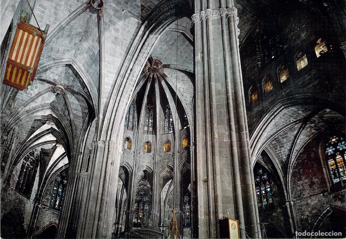Postkarten: Postal Detalle Interior Catedral de Gerona, Arquitectura G&oacute;tica Monumental