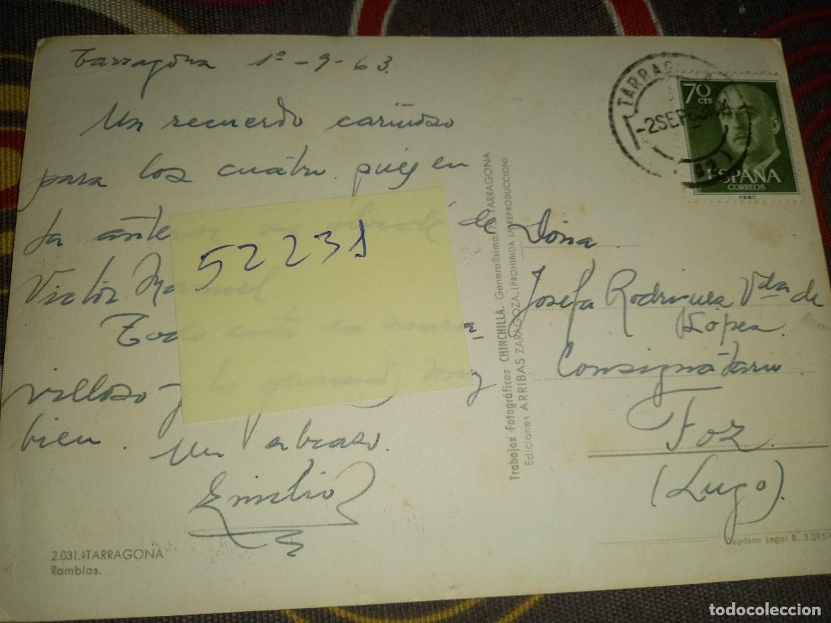 Postales: N&ordm; 52231 POSTAL RAMBLAS TARRAGONA - Foto 2
