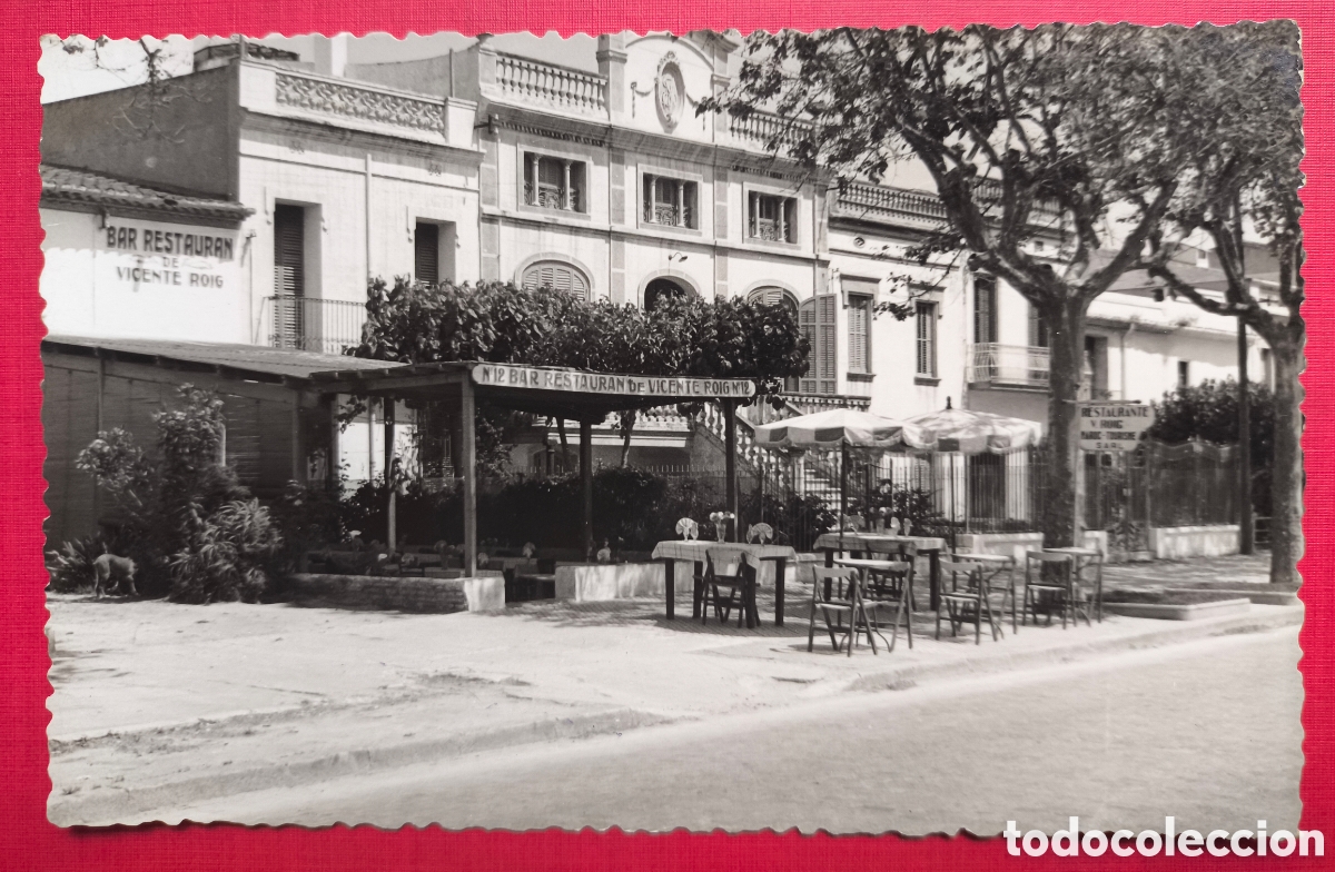 Postales: VILASSAR DE MAR BAR RESTAURANTE VICENTE ROIG POSTAL FOTOGR&Aacute;FICA GU&Uuml;ELL C. 1955