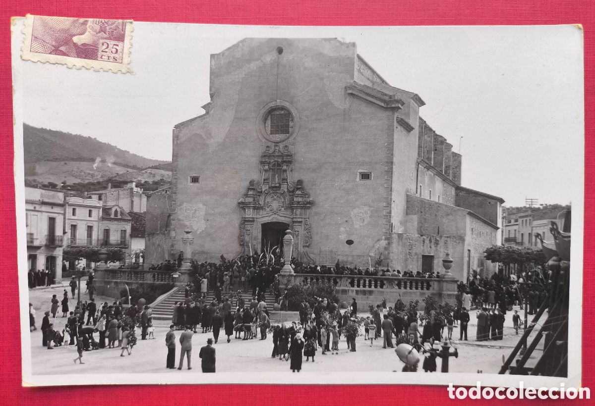 Postales: LA GARRIGA PLA&Ccedil;A ESGL&Eacute;SIA POSTAL FOTOGR&Aacute;FICA ANIMADA BARCELONA C. 1945