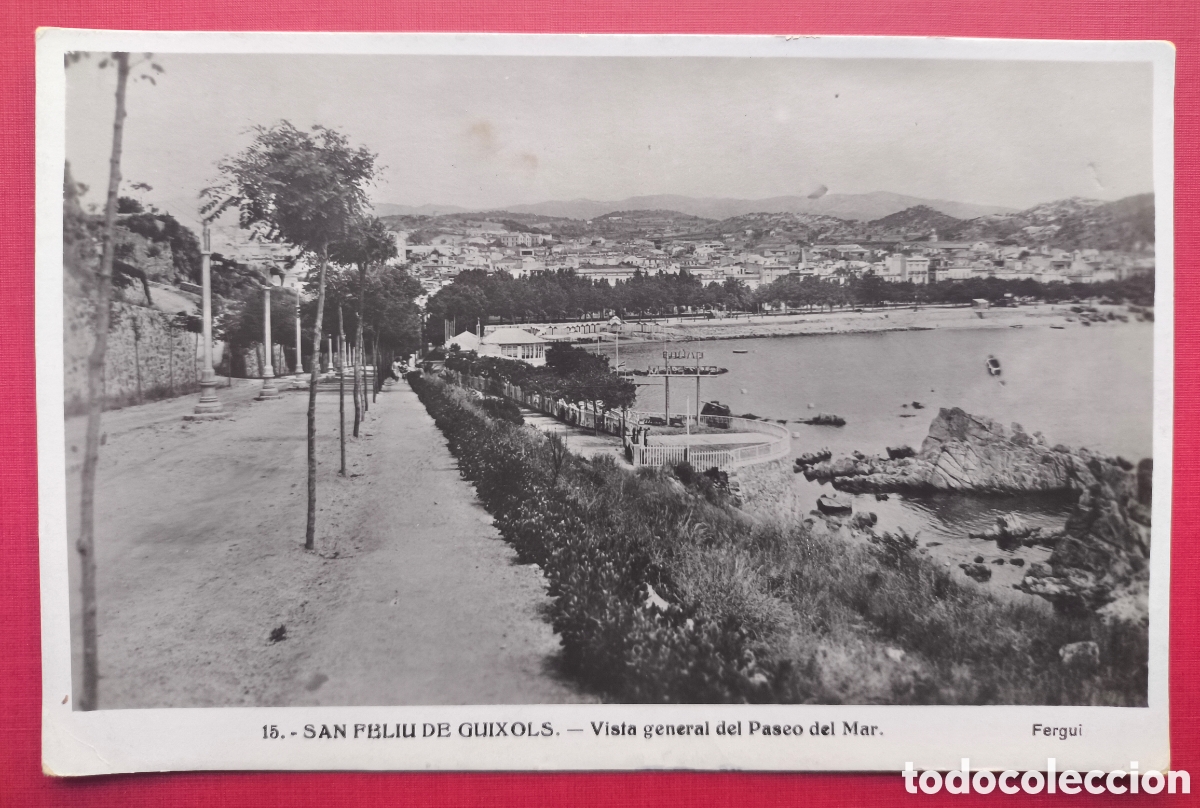 Postales: SANT FELIU DE GU&Iacute;XOLS PASSEIG DEL MAR POSTAL FOTOGR&Aacute;FICA FERGUI CIRCULADA C. 1932