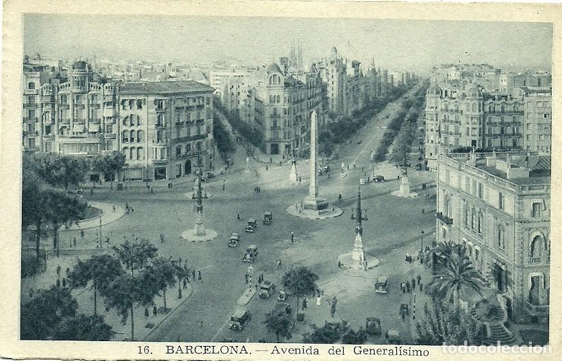 Postales: Barcelona - Avenida del Generalissimo - Foto 1