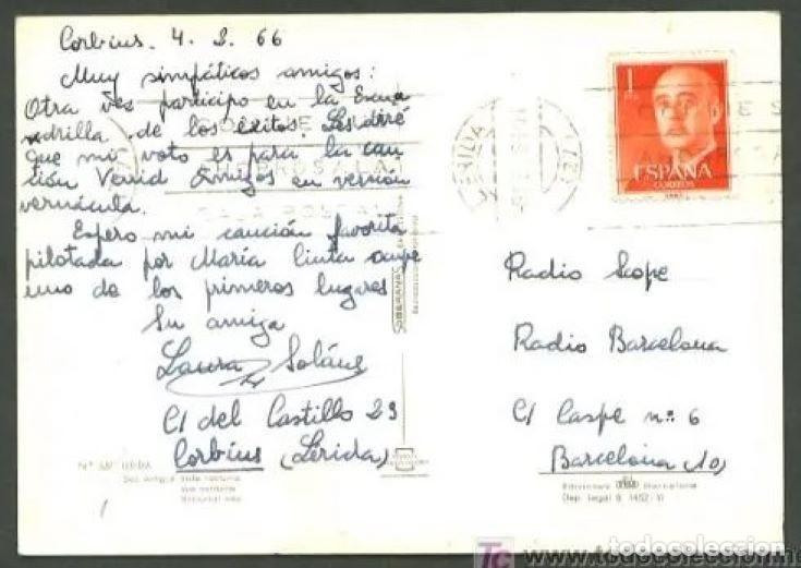 Postales: Lleida. Ed. Soberanas n&ordm; 537. Circulada 1966. - Foto 2