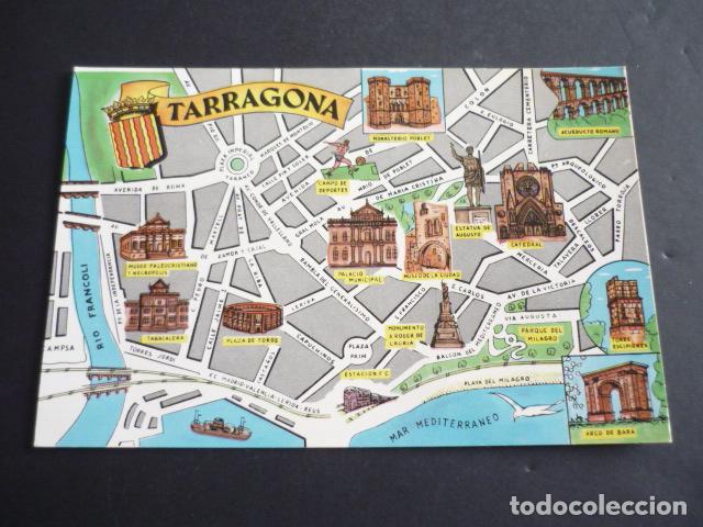 Postales: TARRAGONA PLANO CIUDAD POSTAL - Foto 1