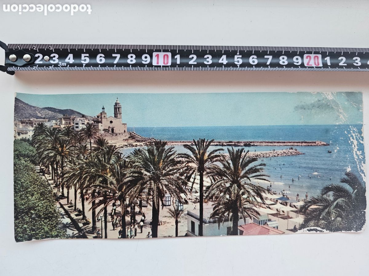 Cartes Postales: Postal grande de Sitges, Paseo de la Ribera, 1950s 1960s Panor&aacute;mica de Espa&ntilde;a