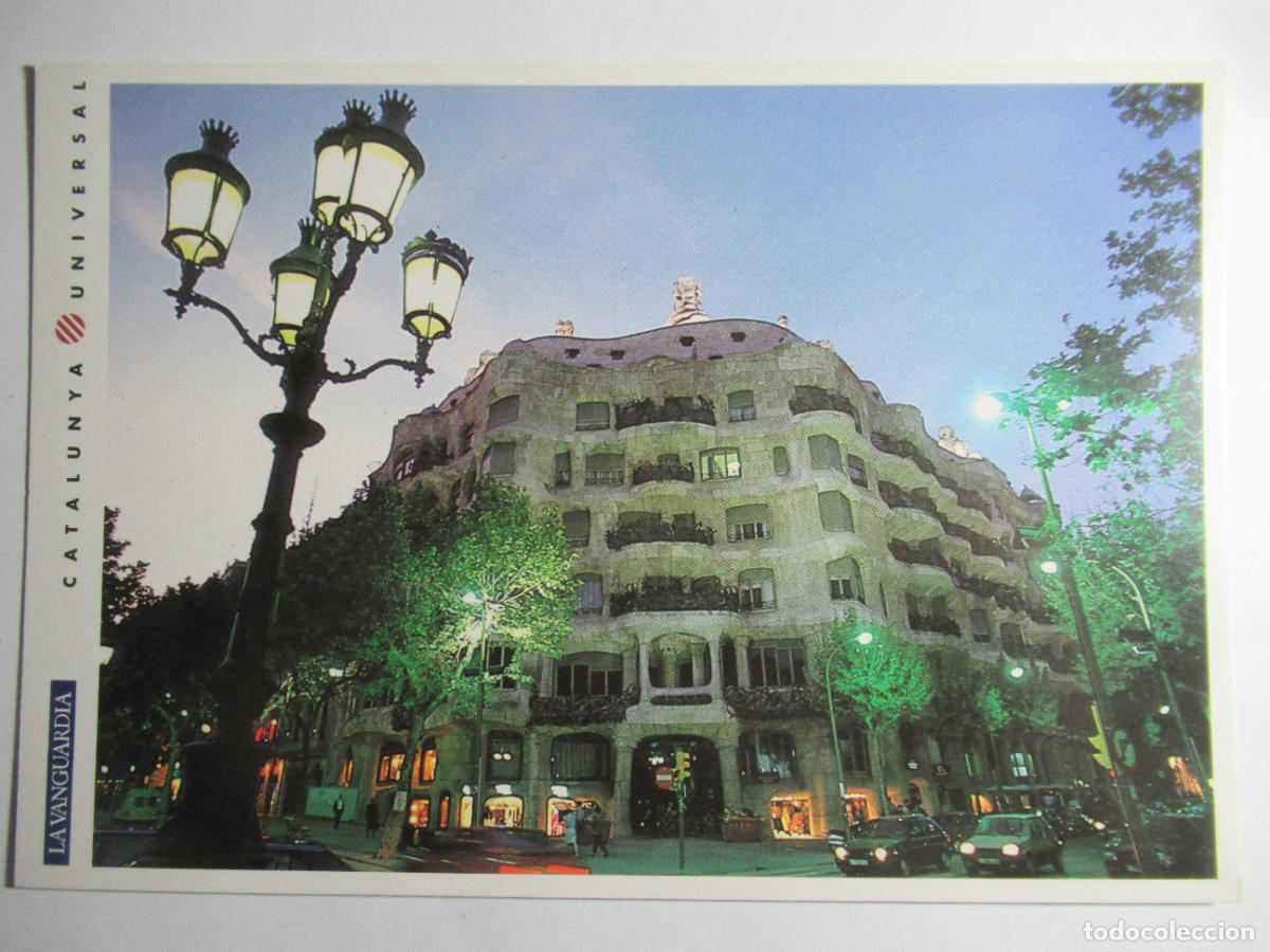 Postales: Barcelona - Eixample. Vista nocturna de La Pedrera - Foto 1