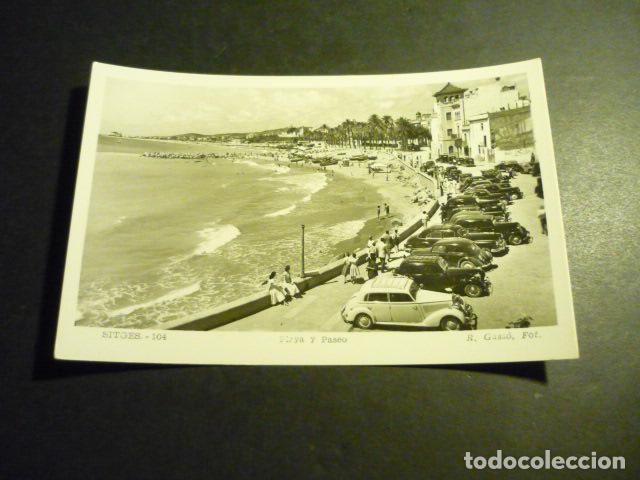 Postales: SITGES BARCELONA PLAYA Y PASEO - Foto 1