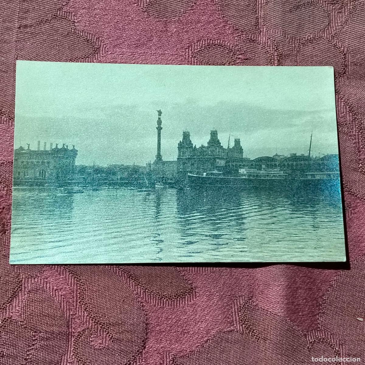 Postais: Antigua postal sin escribir fotograf&iacute;a en blanco y negro del puerto de Barcelona