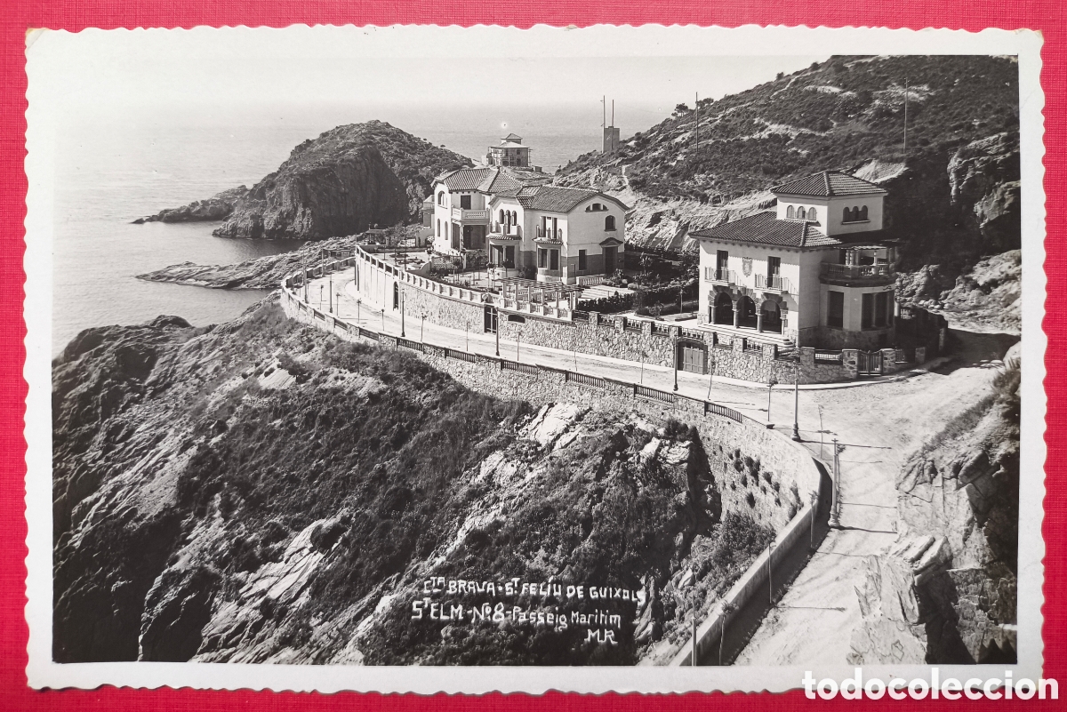 Postales: SANT FELIU DE GU&Iacute;XOLS PASSEIG MAR&Iacute;TIM ST ELM POSTAL FOTOGR&Aacute;FICA COSTA BRAVA GIRONA C. 1940