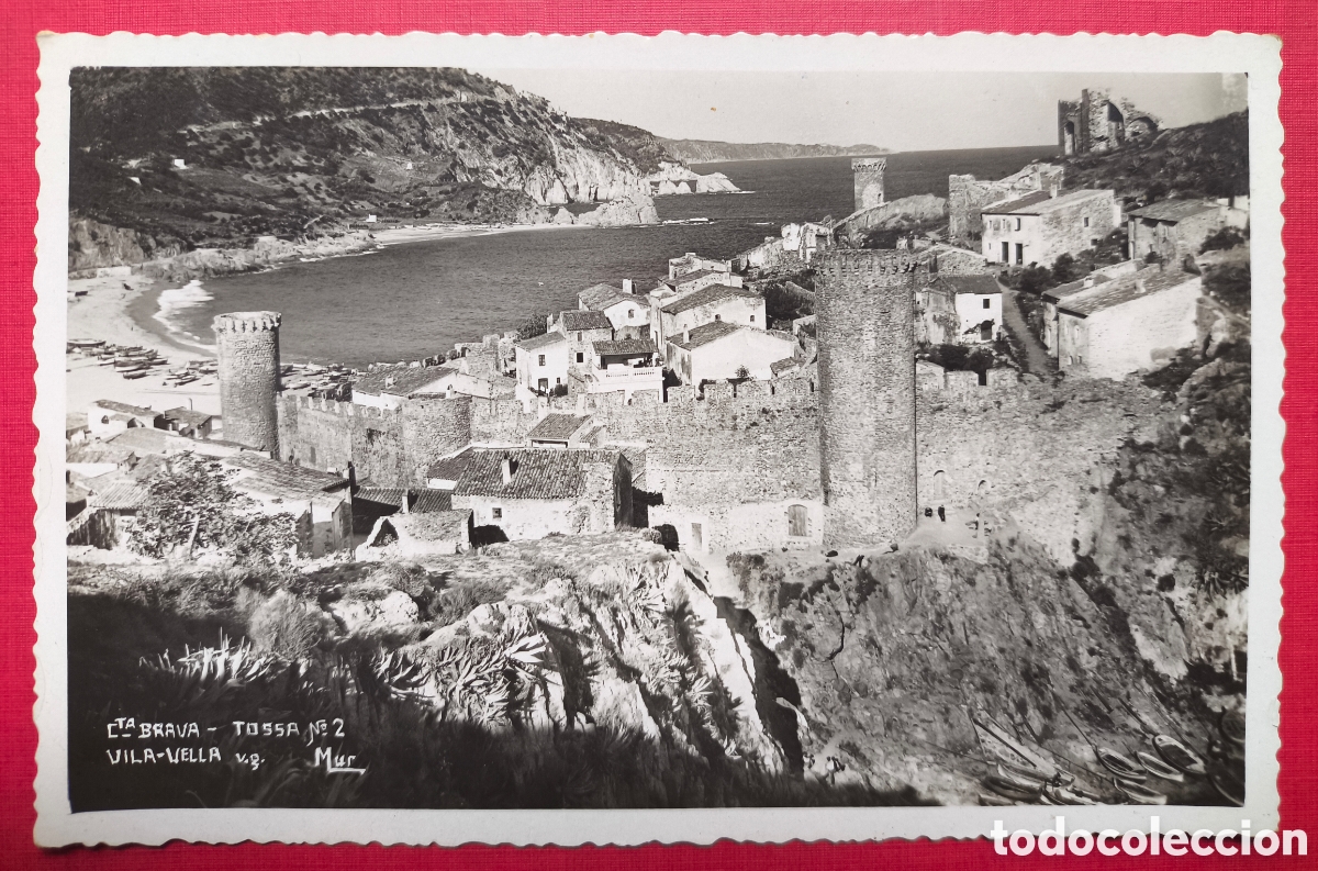 Postales: TOSSA VILA-VELLA POSTAL FOTOGR&Aacute;FICA COL. MUR COSTA BRAVA GIRONA C. 1940