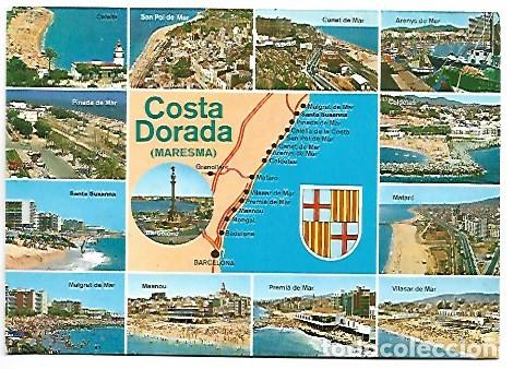 Postales: COSTA DORADA.- MAPA COMPOSICION - Foto 1