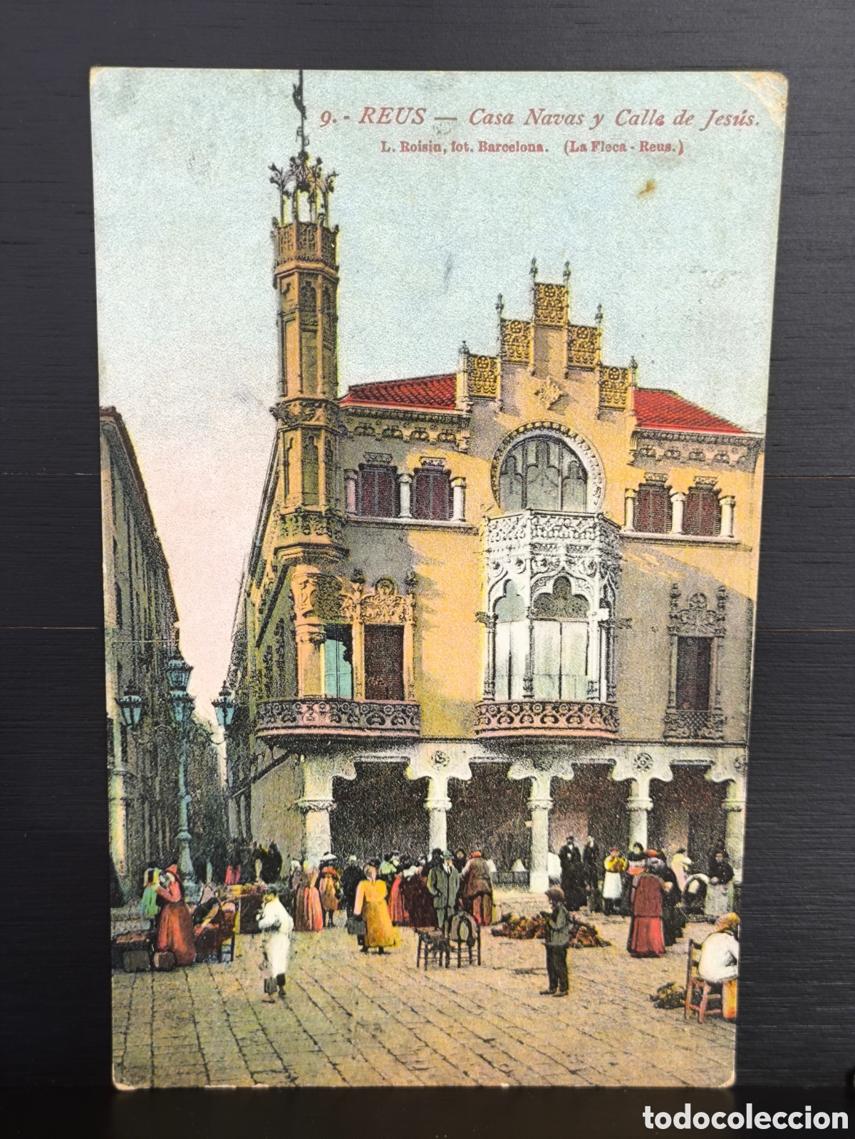 Postales: Antigua postal Reus Casa Navas y Calle de Jes&uacute;s Ed. L. Roisin La Fleca n&uacute;m 9 Tarragona