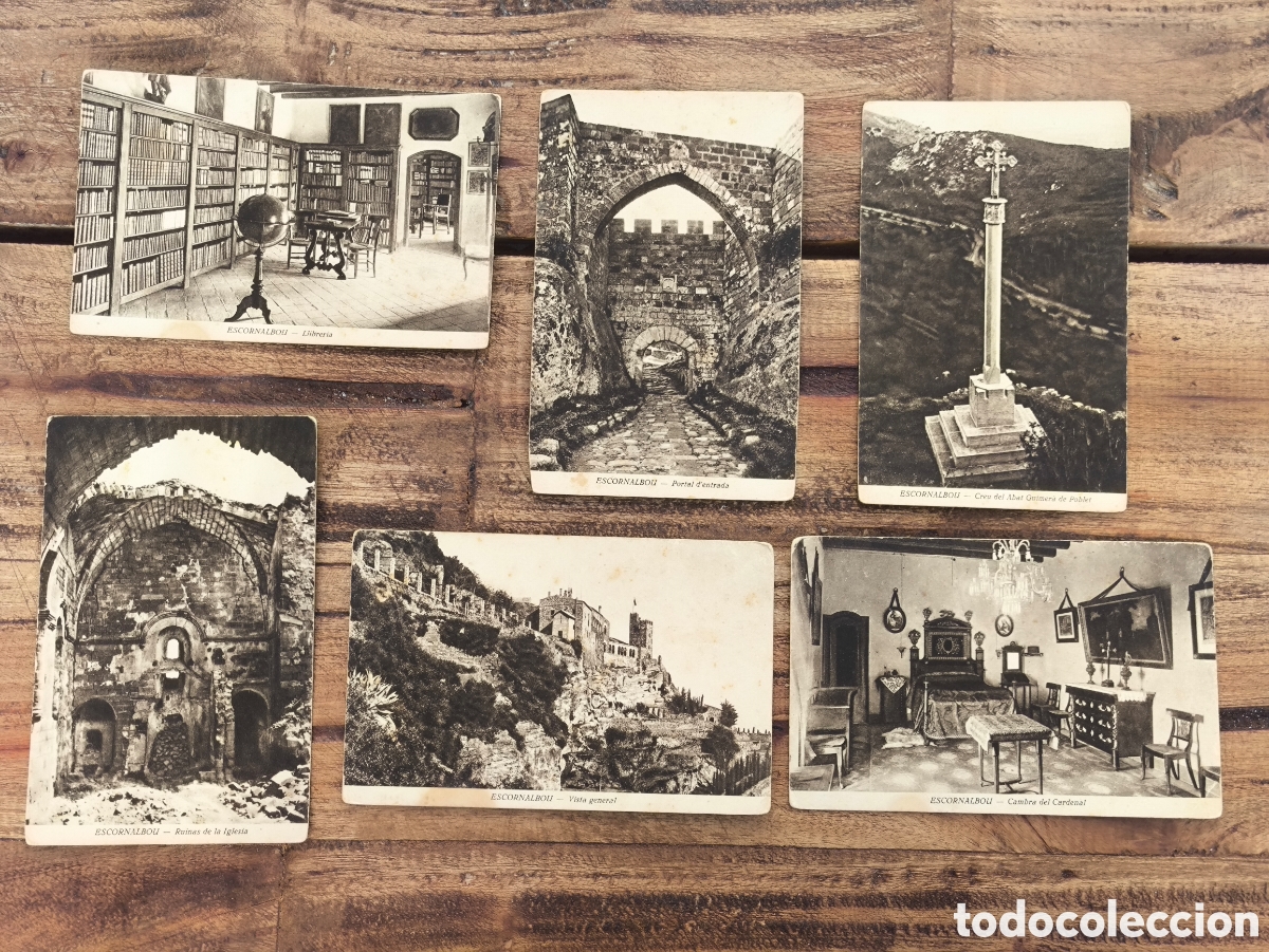 Postais: Lote antiguas postales Vilanova de&nbsp;Escornalbou Ed. Huecograbado Mumbr&uacute; Tarragona