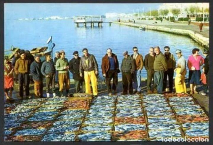 Cartoline: Roses. *Preparando la subasta de pescado*  Edc. J. Ubach Puig n&ordm; 1161.  Circulada
