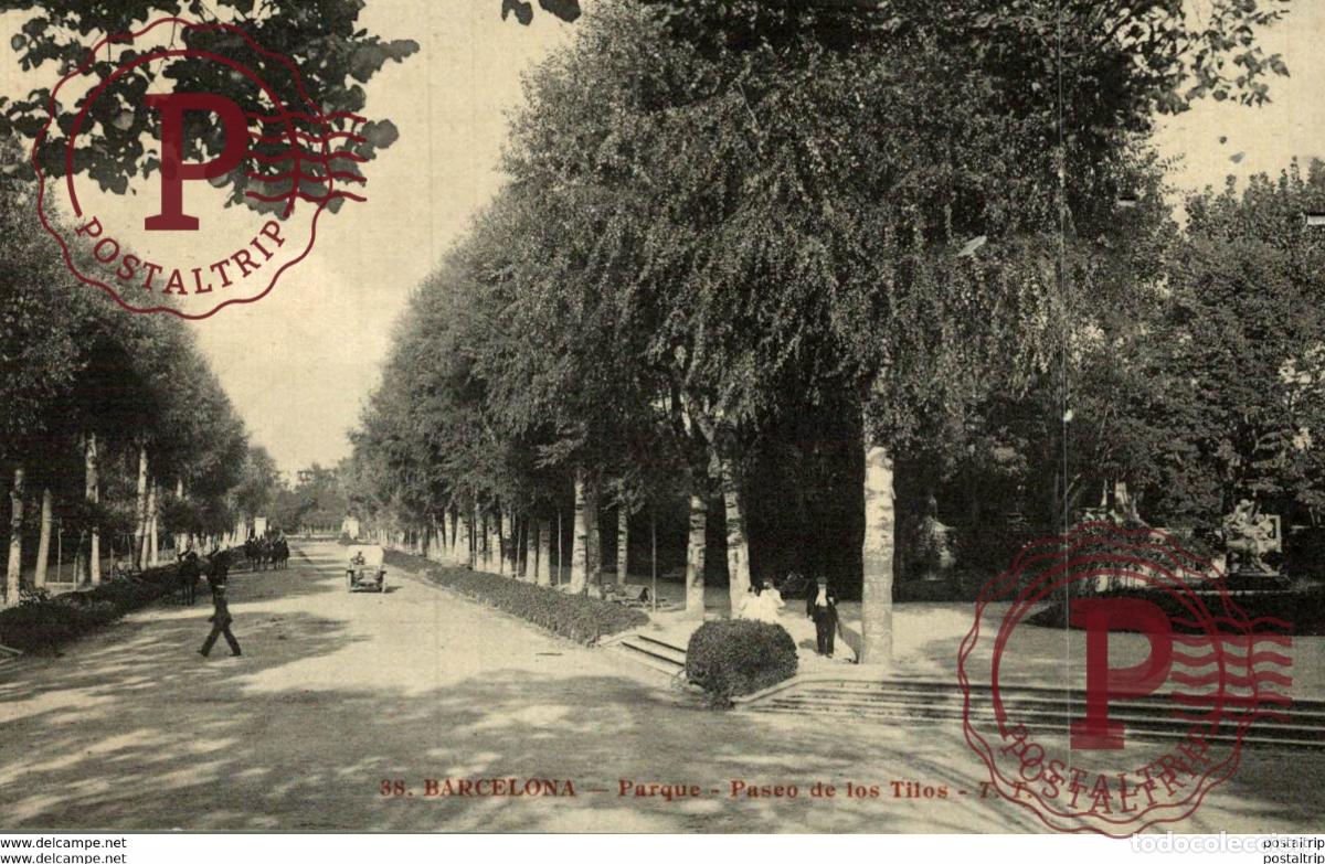 Postales: BARCELONA - PARQUE PASEO DE LOS TILOS - Foto 1