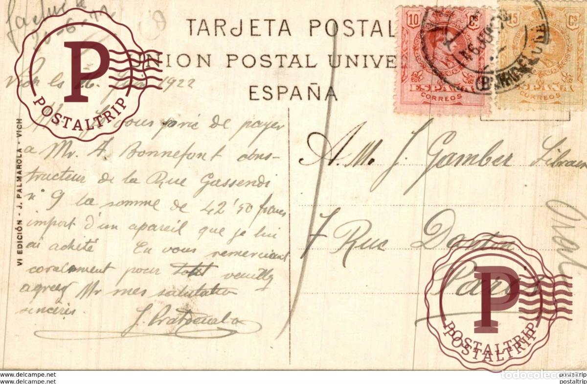 Postales: VICH. FACHADA DE LA CATEDRAL - Foto 2