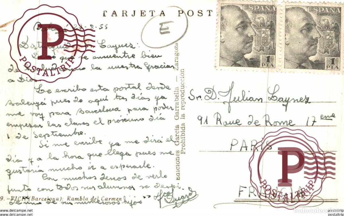 Postales: VICH. RAMBLA DEL CARMEN - Foto 2