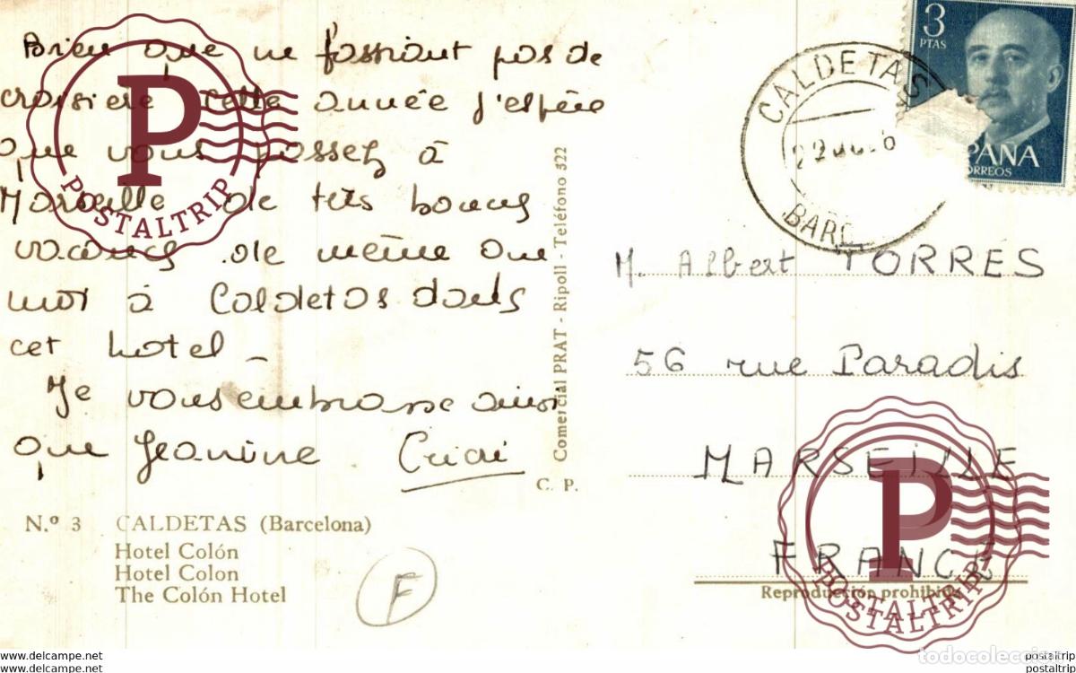 Postales: CALDETAS, HOTEL COLON. - Foto 2