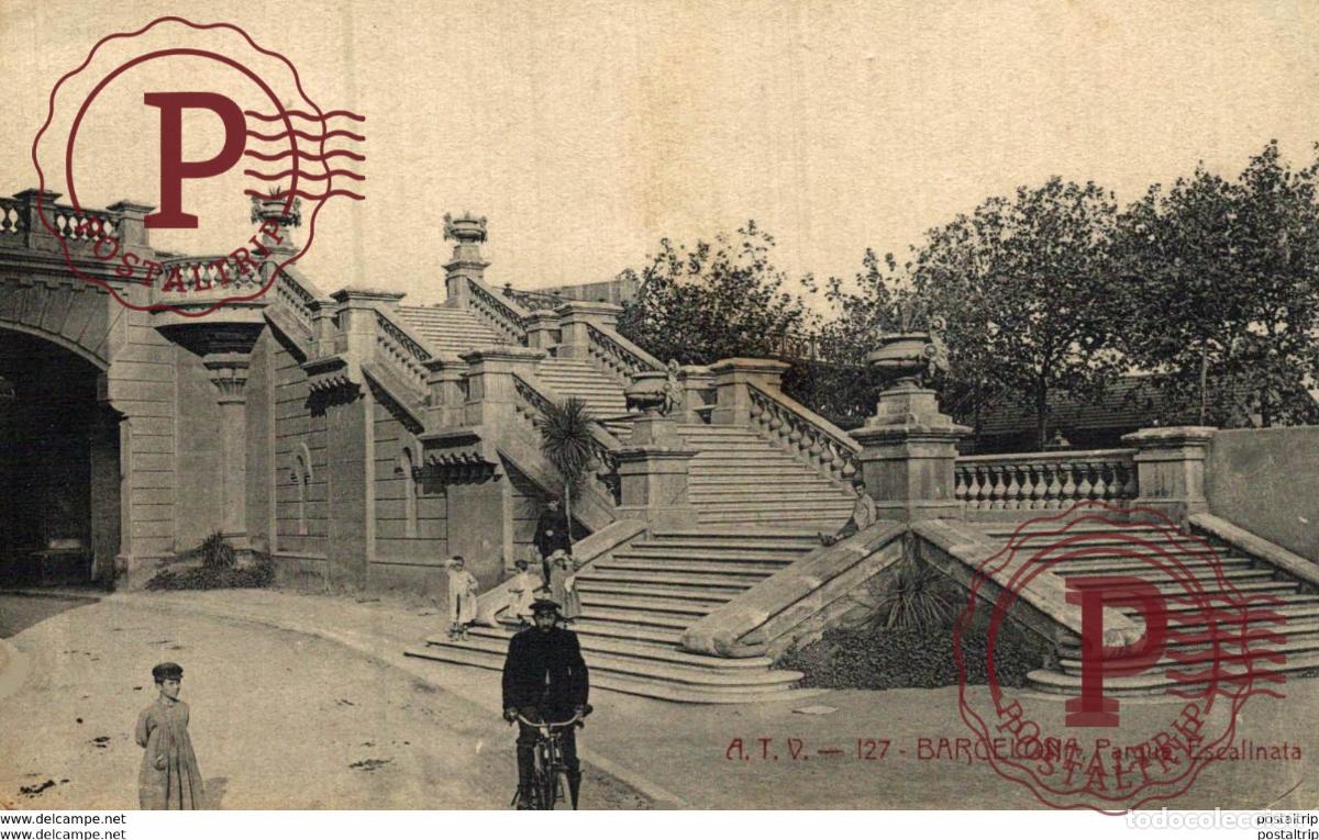 Postales: BARCELONA. PARQUE ESCALINATA - Foto 1