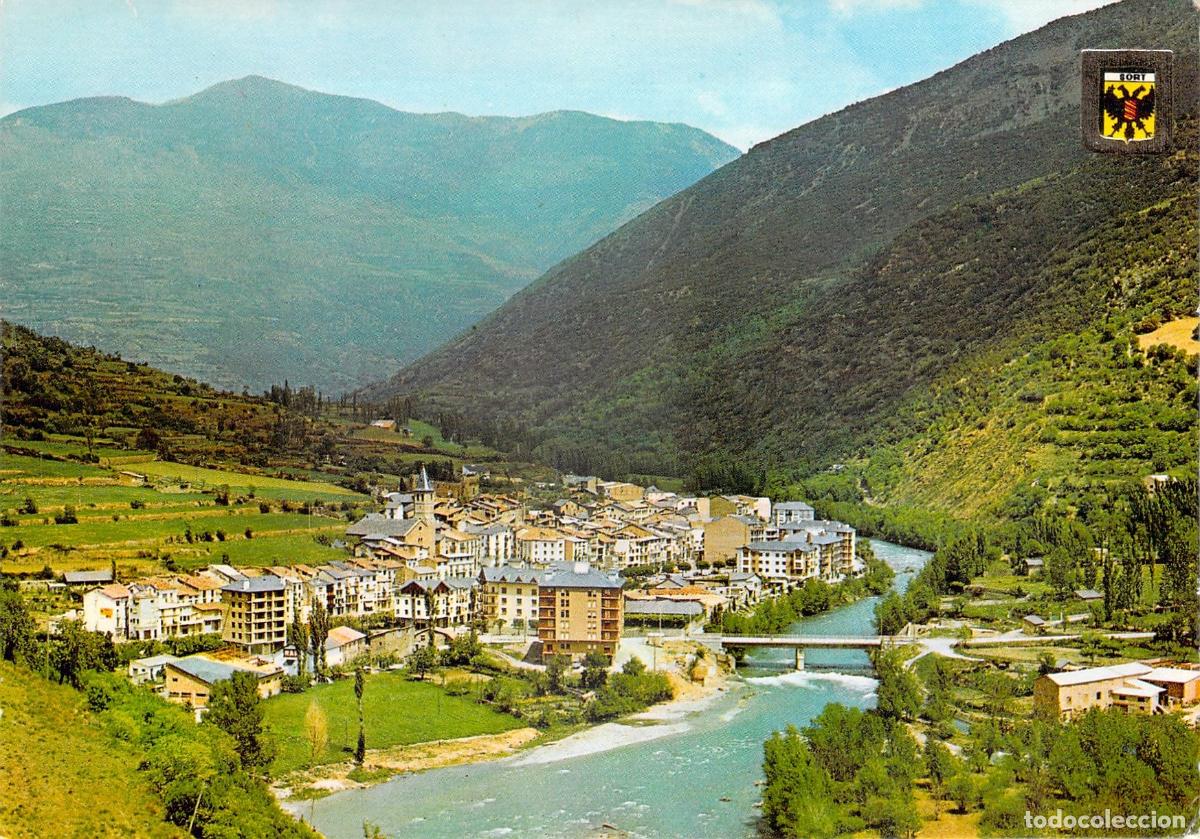 Postales: Postal VISTA GENERAL de Sort, Lleida, Pirineo Catal&aacute;n - Ediciones Escudo de Oro