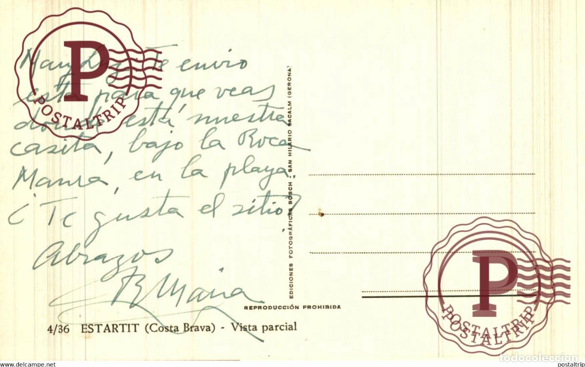Postales: GERONA. ESTARTIT. PARCIAL. - Foto 2