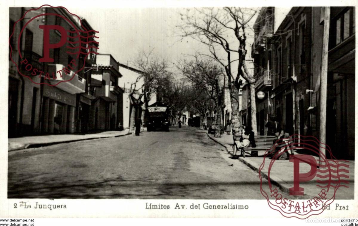 Postales: LA JUNQUERA , GERONA , LIMITES AVD GENERALISIMO - Foto 1