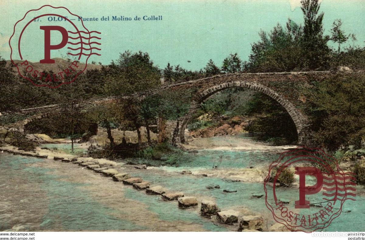 Postales: OLOT. PUENTE DEL MOLINO DE COLLELL - Foto 1