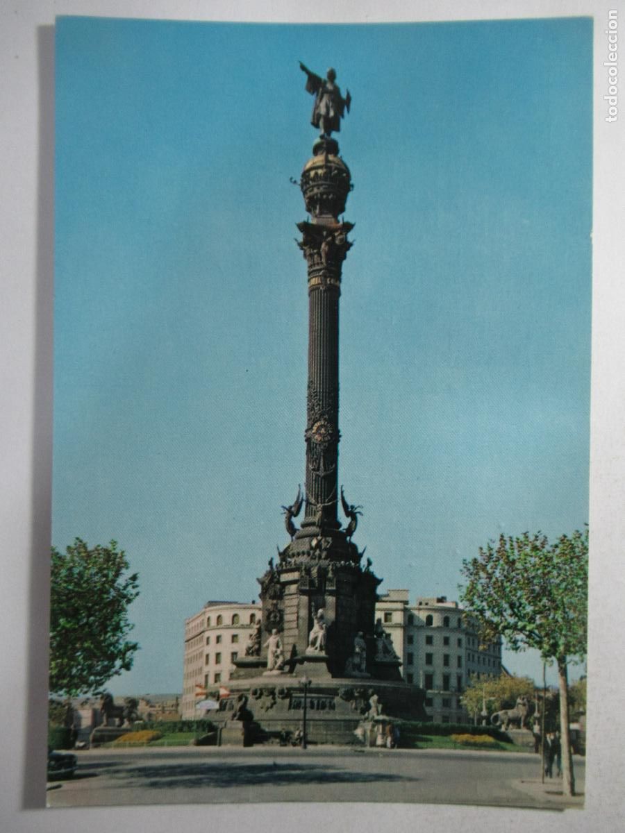 Postales: Barcelona - Monumento a Crist&oacute;bal Col&oacute;n - Escrita - Foto 1