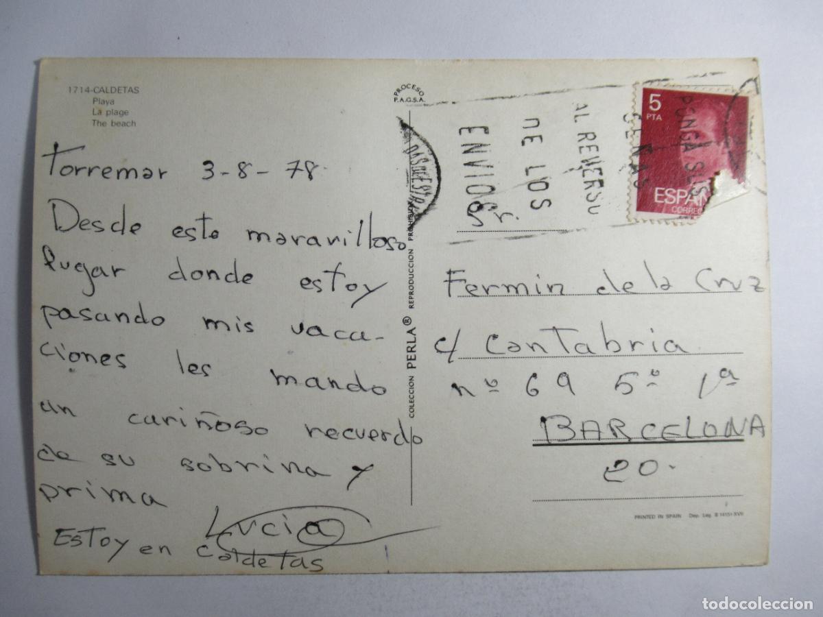 Postales: Caldetas (Barcelona) - Playa - Circulada - Foto 2