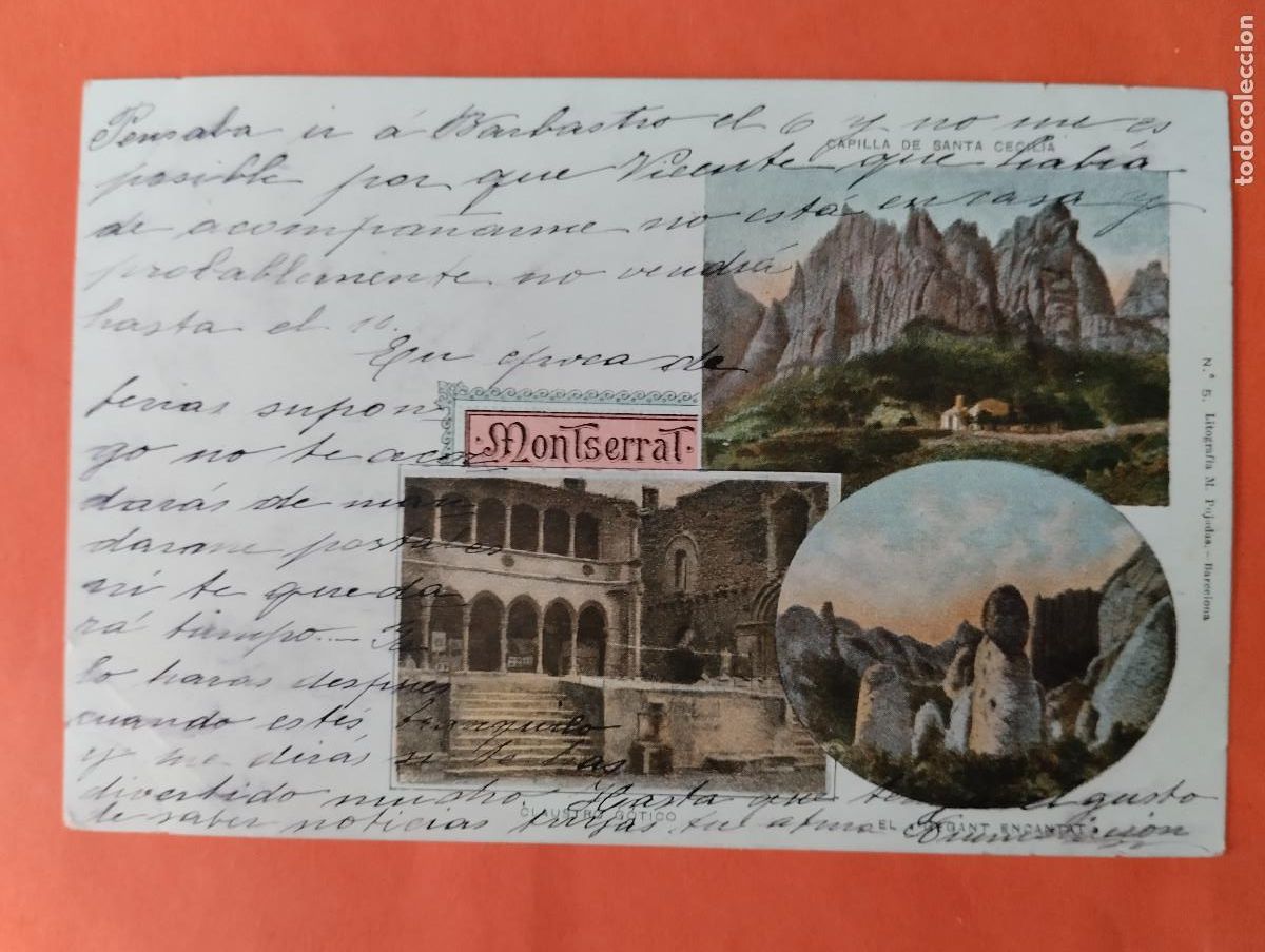 Postkarten: &Ntilde;PS - MONTSERRAT. LIT. M. PUJADAS. AL POETA HUESCA CRISTINO GASOS SAMITIER VER DESCRIPCION