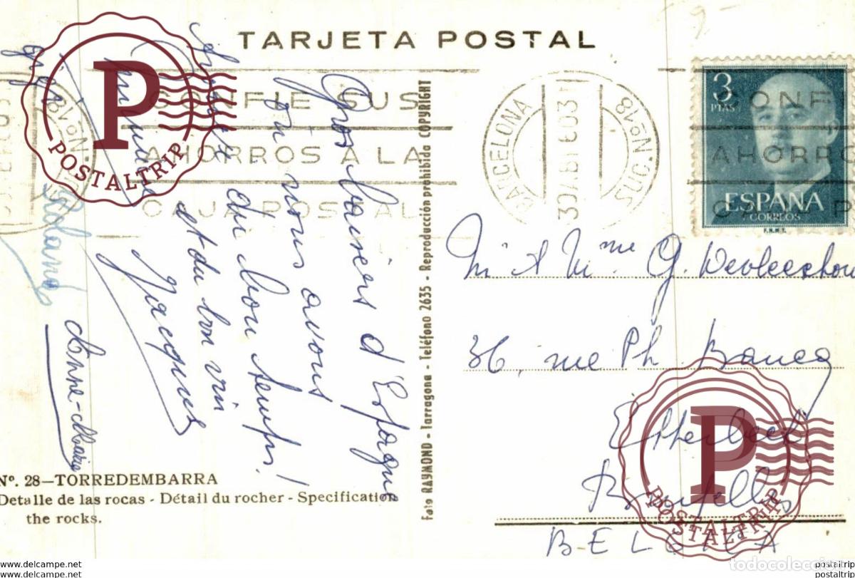 Postales: TORREDEMBARRA DETALLE DE LAS ROCAS - Foto 2